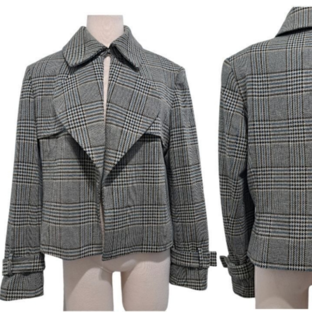 Anne Klein Open Front Houndstooth Blazer Jacket Sz 14 NWT - Picture 3 of 11